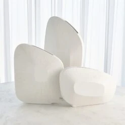 Offset Square Scratch Vases-Matte White -Online Home Decor 61433