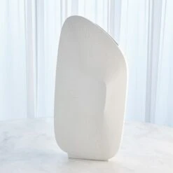 Offset Square Scratch Vases-Matte White -Online Home Decor 61454