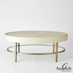 Ellipse Cocktail Table-Ivory 17 Ellipse Cocktail Table-Ivory -Online Home Decor 62436