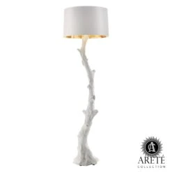 Faux Bois Floor Lamp-White -Online Home Decor 62869