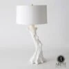 Faux Bois Lamp-White W/White Shade 1 Faux Bois Lamp-White W/White Shade -Online Home Decor 62877