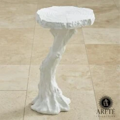 Faux Bois Table-White -Online Home Decor 62879