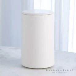 Encircle Canister W/Cork Lid-Chalk -Online Home Decor 62975