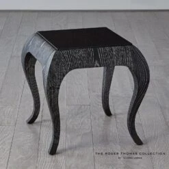 Paris Spot Table-Black Cerused Oak -Online Home Decor 65192