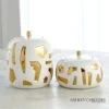 Abstract Jar-White/Gold -Online Home Decor 65376
