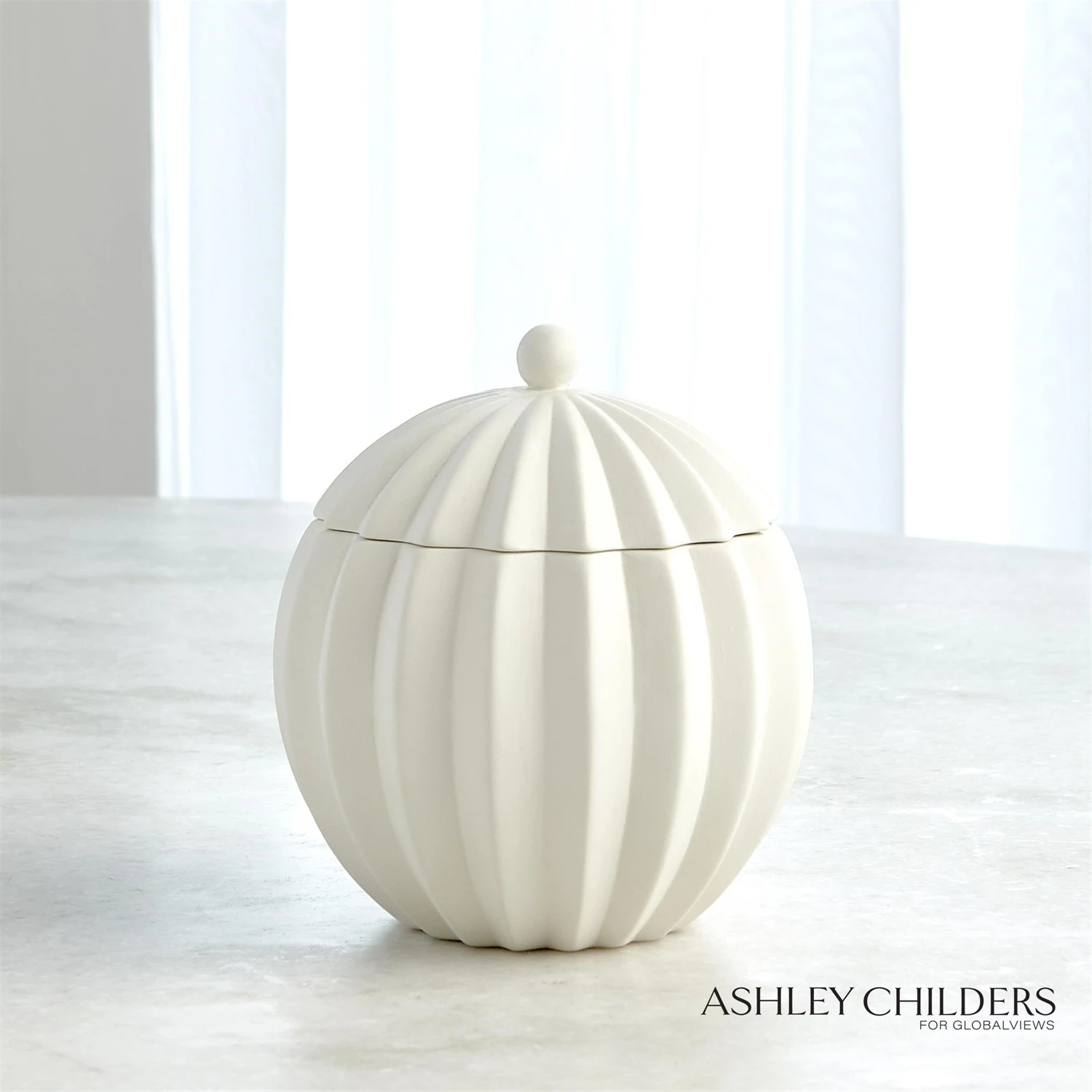 Spicchi Line Bowl W/Lid-Matte White 5 Spicchi Line Bowl W/Lid-Matte White - Image 3