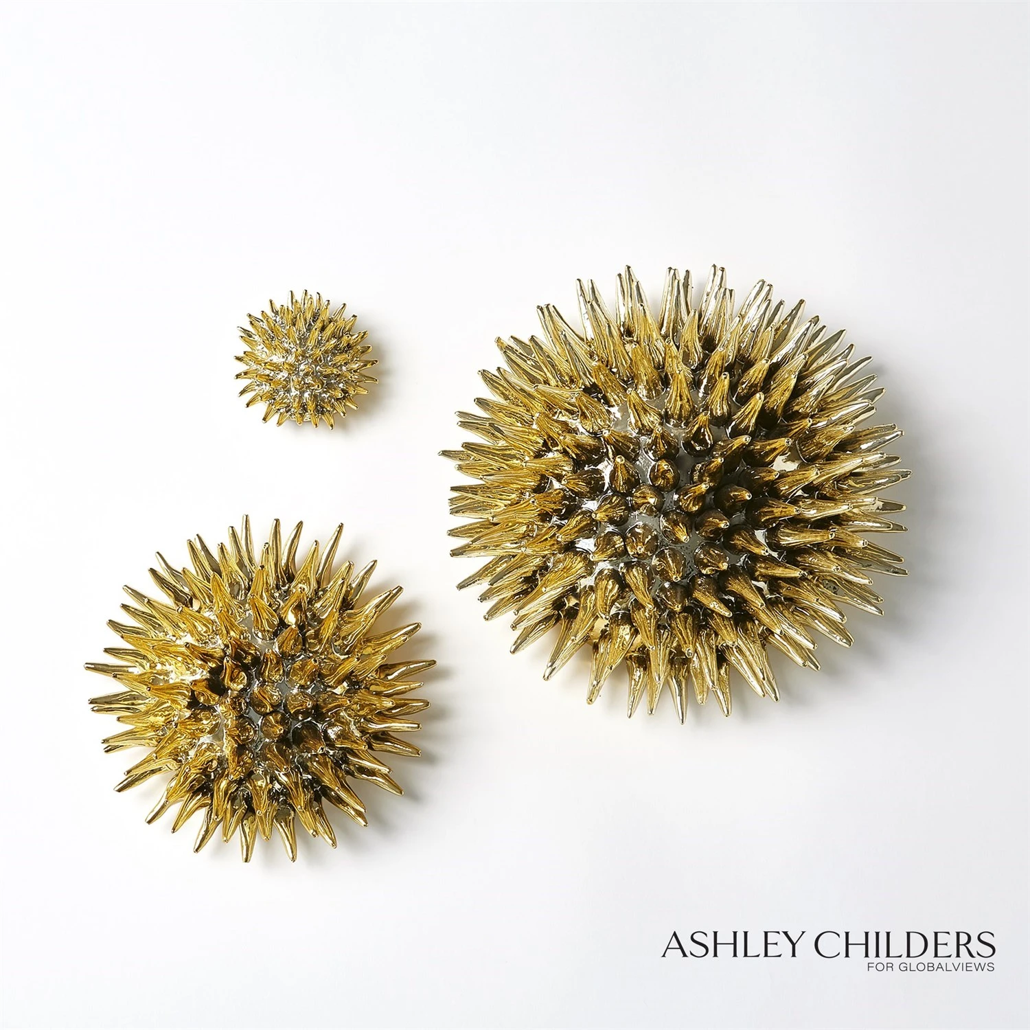Urchin Wall Art-Gold 3 Urchin Wall Art-Gold