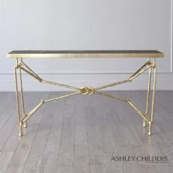 Love Knot Console-Gold Leaf/Black -Online Home Decor 66138