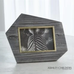 Brass Frame Grey Stone Photo Frame 10 Brass Frame Grey Stone Photo Frame -Online Home Decor 66148