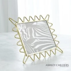 Ric Rac Picture Frame Mirror-Gold -Online Home Decor 66181