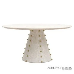Spheres Dining Table-White Burl -Online Home Decor 66330