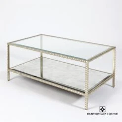 Stud Coffee Table-Silver Leaf