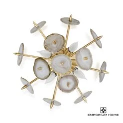 Agate Burst Sconce-Satin Brass -Online Home Decor 67141