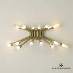 Quartz Burst Sconce-Satin Brass