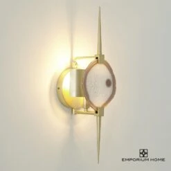 Eclipse Agate Sconce-Satin Brass -Online Home Decor 67324