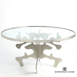 Ink Blot Dining Table-Nickel-60" -Online Home Decor 67746