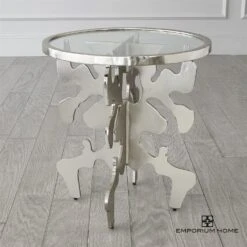 Ink Blot Side Table-Nickel -Online Home Decor 67758