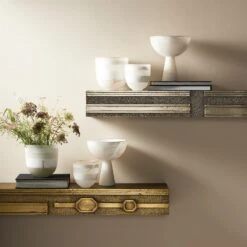 Footed Alabaster Bowl W/Silver -Online Home Decor 69017