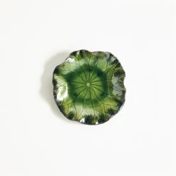 Free Formed Lily Plate-Green -Online Home Decor 69244