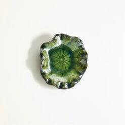 Free Formed Lily Plate-Green -Online Home Decor 69245