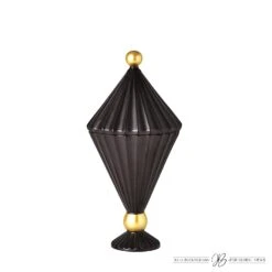 Cirque Vessel W/Lid-Black -Online Home Decor 69400