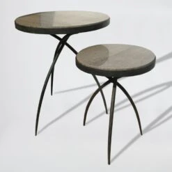 Tri-Pod Tables W/Grey Marble Top