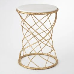 Tango Accent Table-Gold Leaf