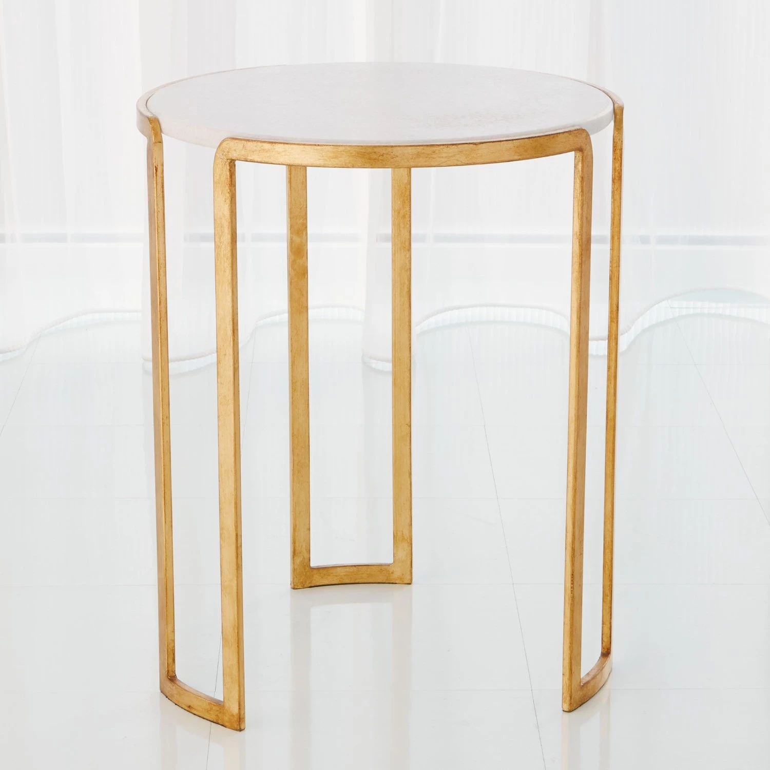 Channel Accent Table-Gold Leaf 3 Channel Accent Table-Gold Leaf