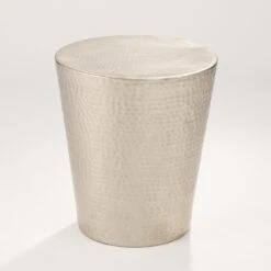 Izmir Hammered Side Table-Nickel
