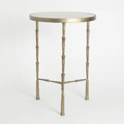 Spike Accent Table With White Marble