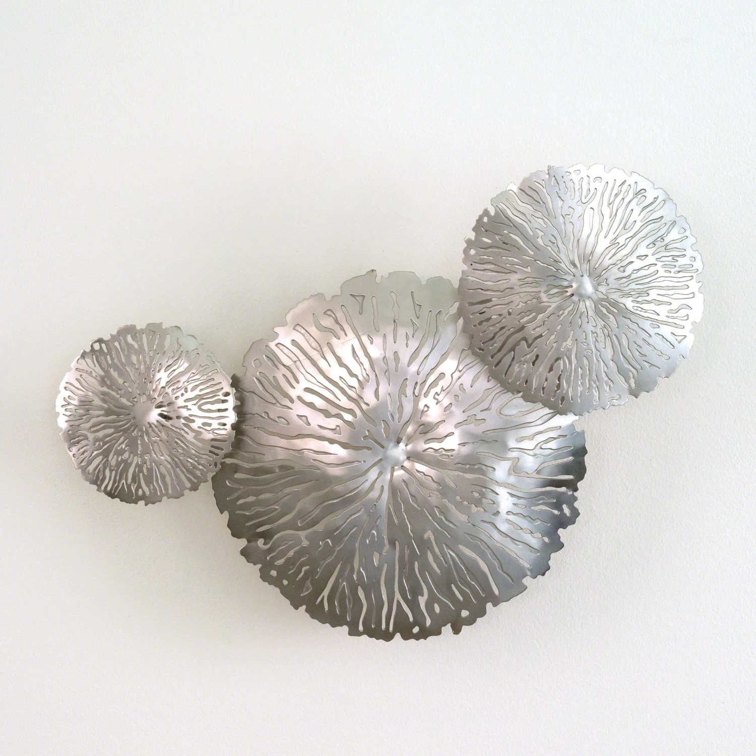 S/3 Lily Pad Clusters-Antique Nickel 3 S/3 Lily Pad Clusters-Antique Nickel