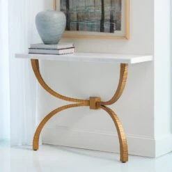 Teton Console-Gold W/White Marble Top -Online Home Decor 7.90652