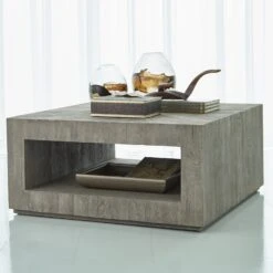 Driftwood Square Coffee Table-Grey -Online Home Decor 7.90837