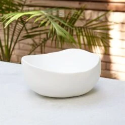 Organic Round Bowls - Matte White -Online Home Decor 70573
