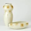 Spots Vase & Bowl-White W/Taupe Spots -Online Home Decor 72117