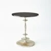 Fluted Side Table-Silver Leaf