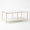 Arbor Cocktail Table-Brass/White Marble 1 Arbor Cocktail Table-Brass/White Marble -Online Home Decor 72628