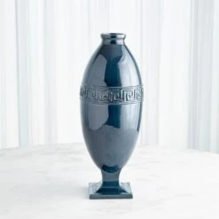 Greek Key Vase-Azure -Online Home Decor 72728
