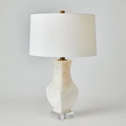 Alabaster Square Urn Lamp