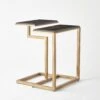 Set Of 2-C Nesting Tables-Brass -Online Home Decor 73547