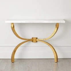 Teton Console-Gold W/White Marble Top -Online Home Decor 73593