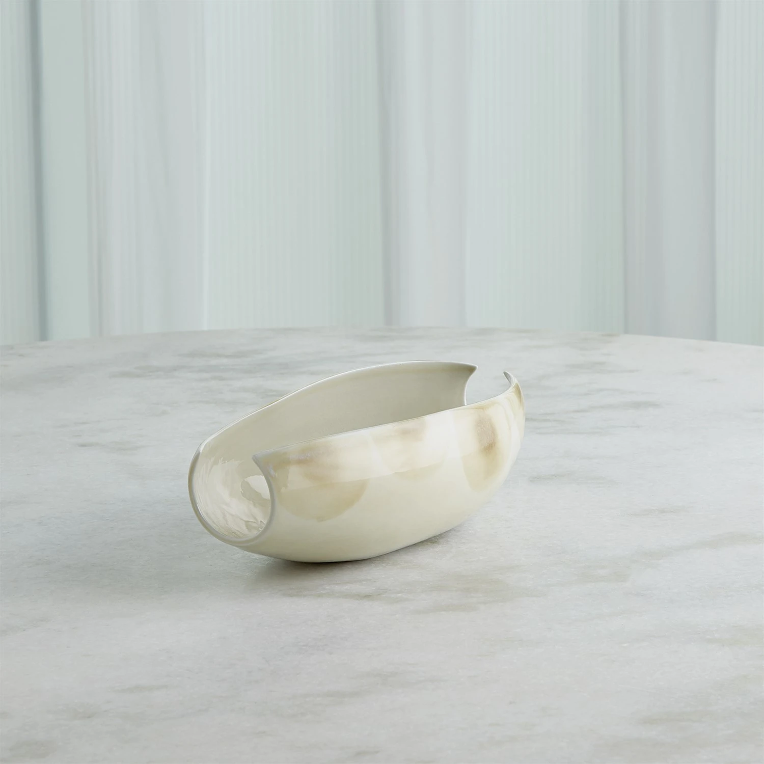 Spots Vase & Bowl-White W/Taupe Spots 9 Spots Vase & Bowl-White W/Taupe Spots - Image 7