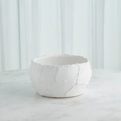 Chip Vases & Bowl-Matte White -Online Home Decor 73871