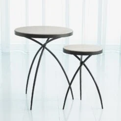 Tri-Pod Tables W/Grey Marble Top -Online Home Decor 74517