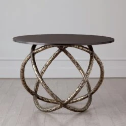 Astro Table-Antique Brass W/Black Granite -Online Home Decor 74668