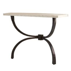 Teton Console-Bronze W/Travertine Top