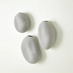 S/3 Pebble Wall Vases -Online Home Decor 75321