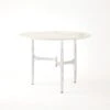 Radius Tables-Silver W/Golden White Top 2 Radius Tables-Silver W/Golden White Top -Online Home Decor 77210