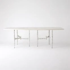Radius Tables-Silver W/Golden White Top 12 Radius Tables-Silver W/Golden White Top -Online Home Decor 77244