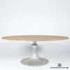 Flute Table 78" Cerused Oak Top W/34" Silver Leaf Base -Online Home Decor 77915
